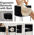 XLSLHOME 35.6" H Faux Leather Bar Stools