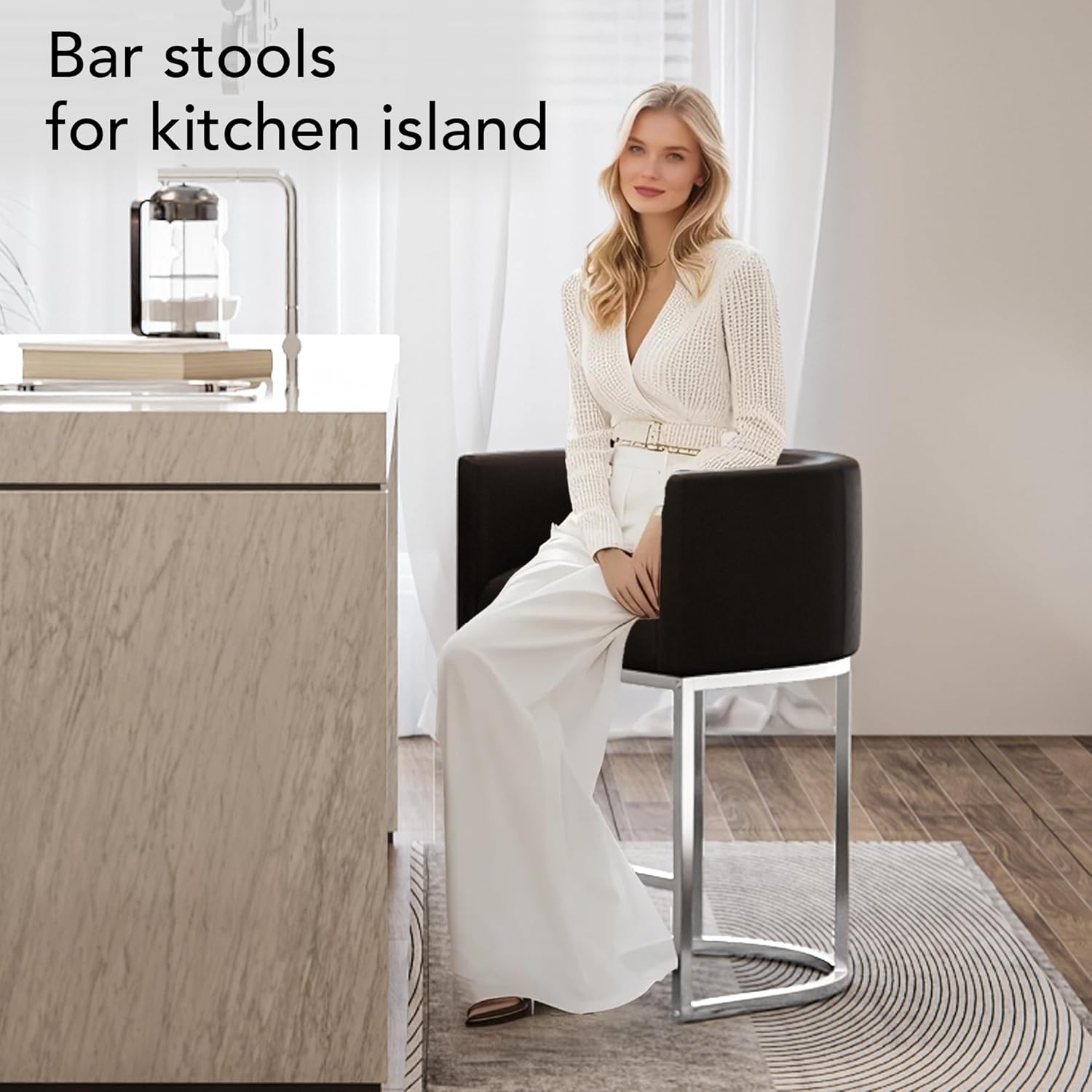 XLSLHOME 35.6" H Faux Leather Bar Stools