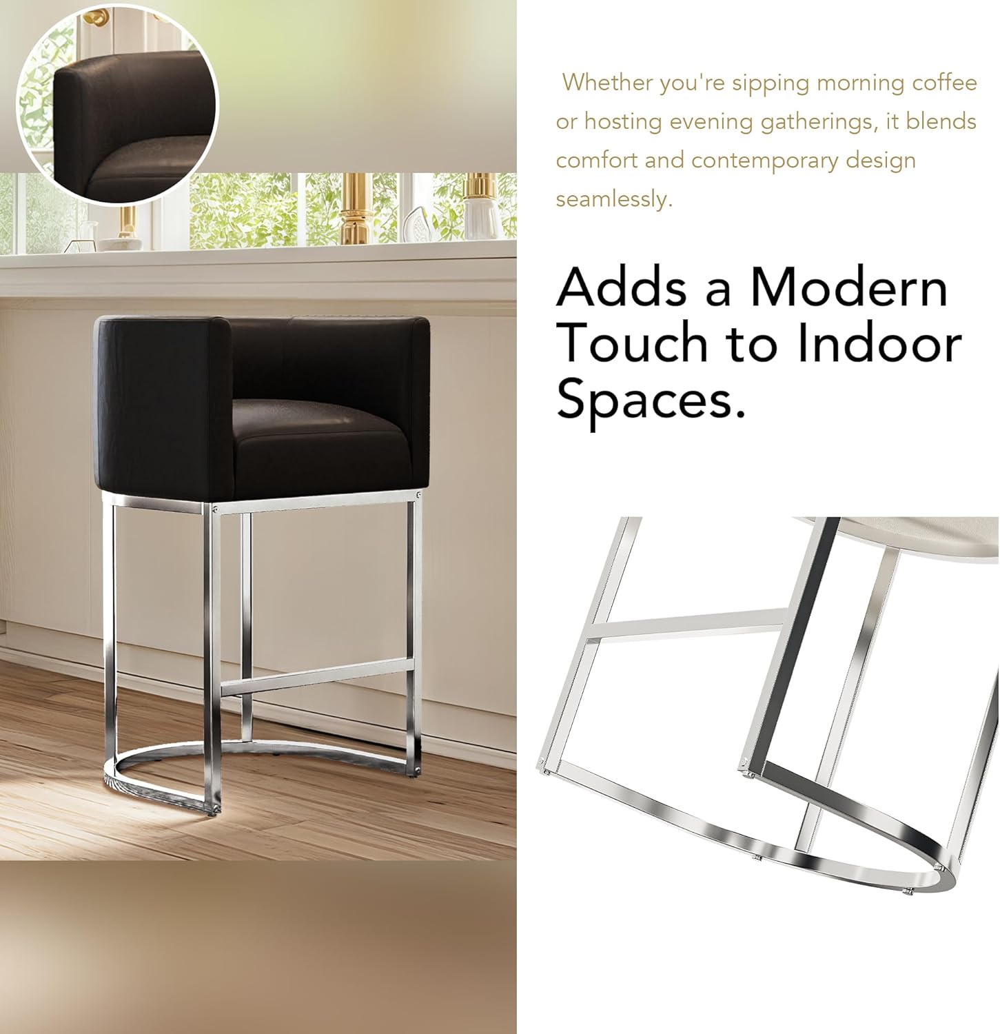 XLSLHOME 35.6" H Faux Leather Bar Stools