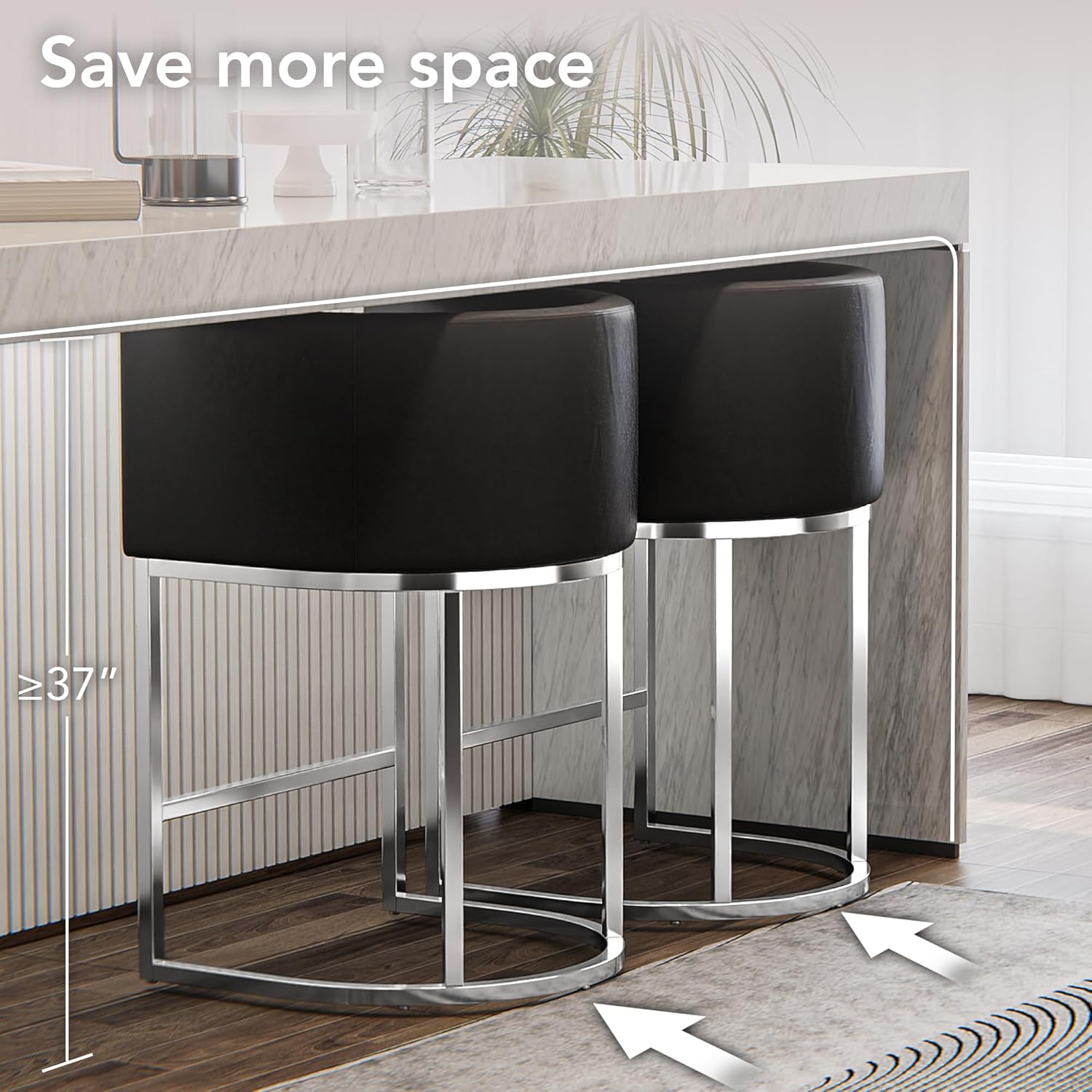 XLSLHOME 35.6" H Faux Leather Bar Stools