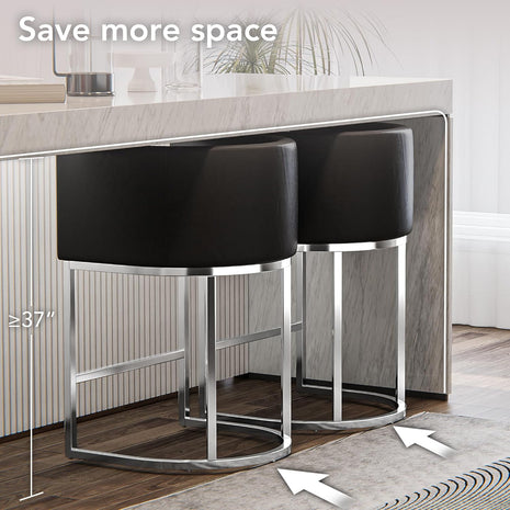 Stoolspace 26" H Faux Leather Bar Stools