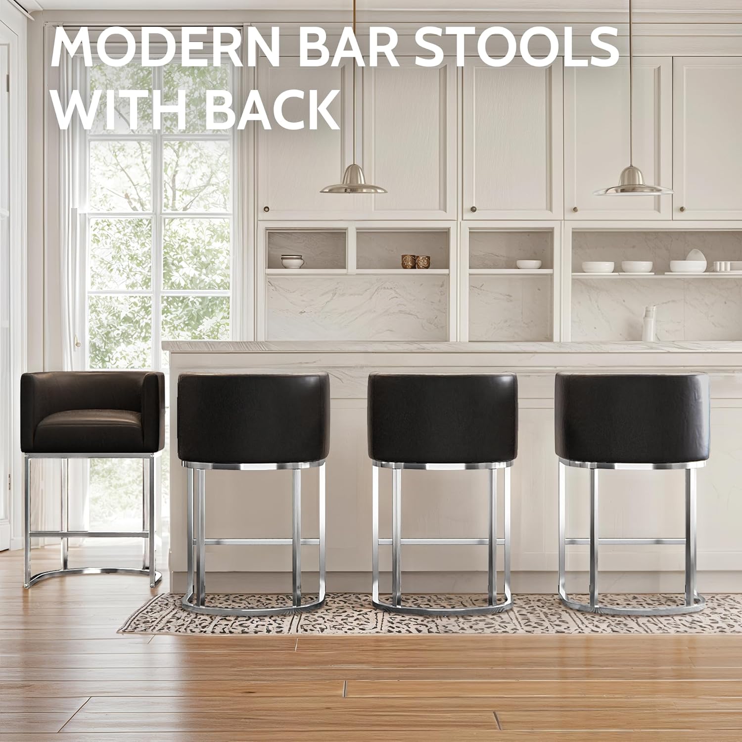 XLSLHOME 35.6" H Faux Leather Bar Stools