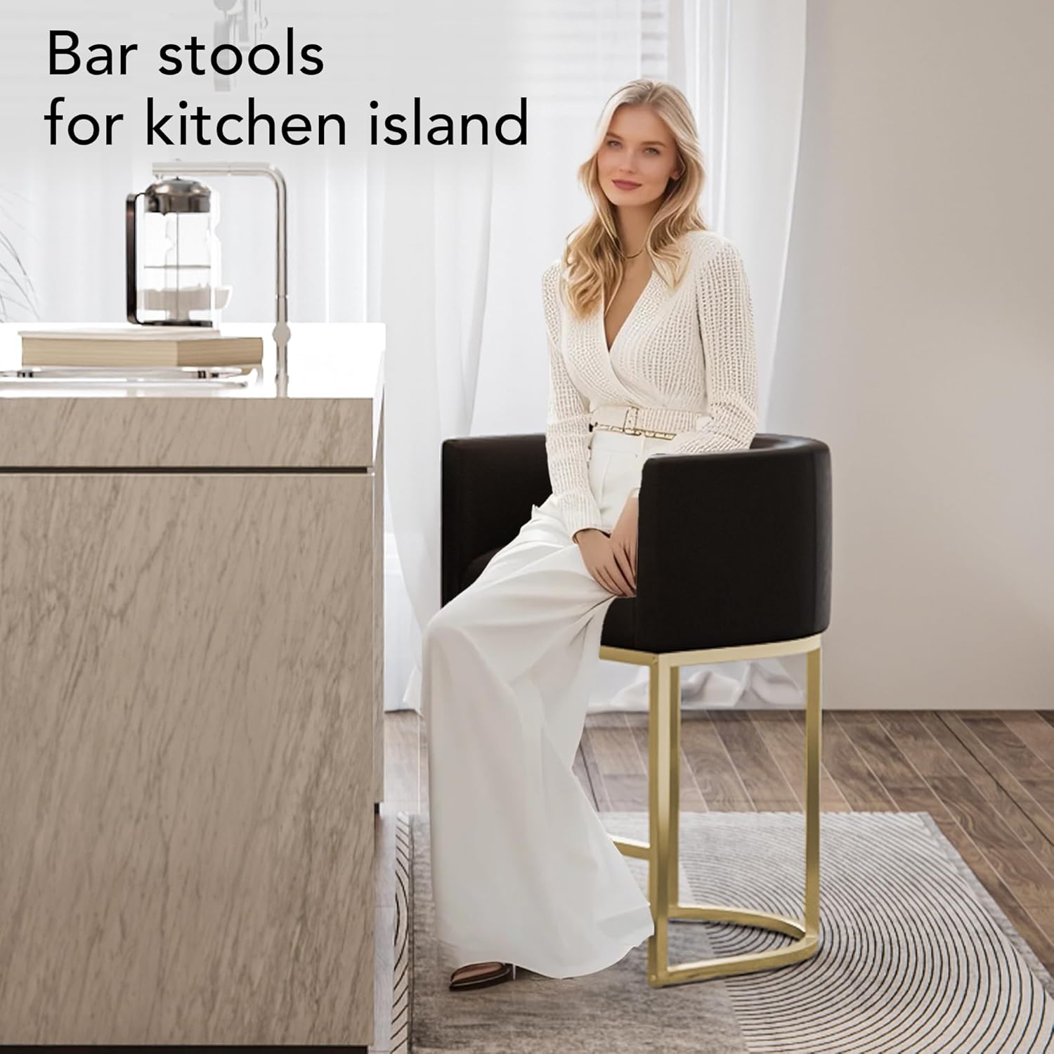 XLSLHOME 35.6" H Faux Leather Bar Stools