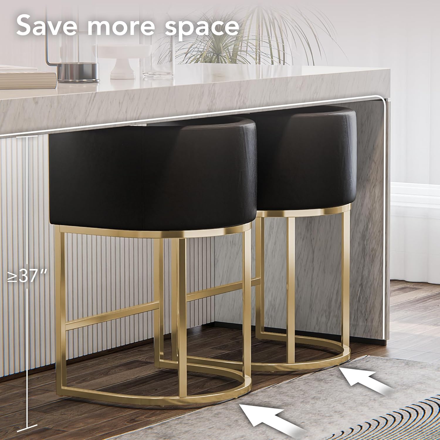XLSLHOME 35.6" H Faux Leather Bar Stools