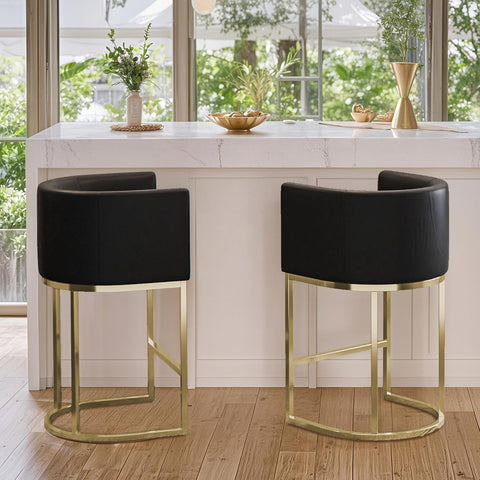 Stoolspace 26" H Faux Leather Bar Stools