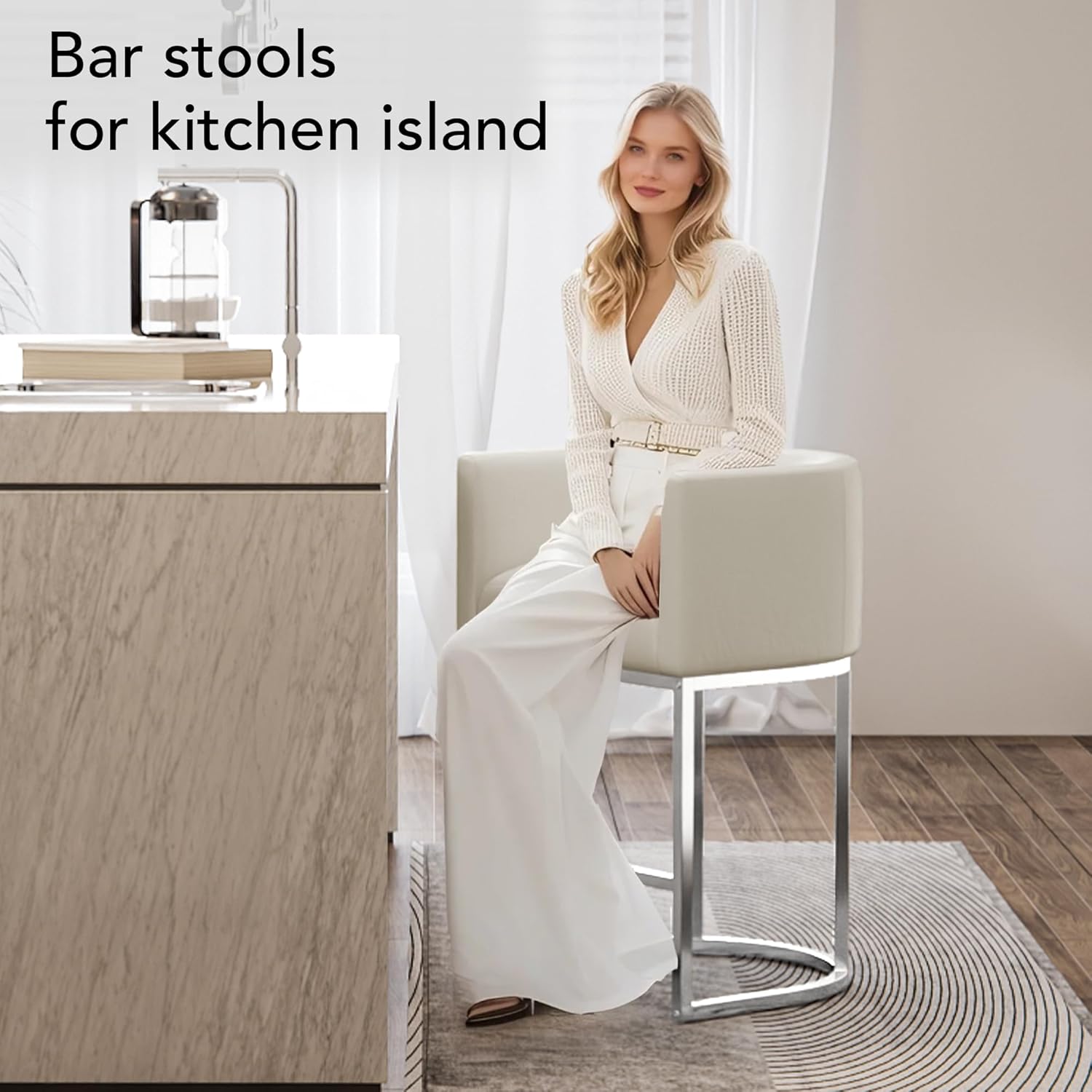 XLSLHOME 35.6" H Faux Leather Bar Stools