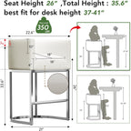 XLSLHOME 35.6" H Faux Leather Bar Stools