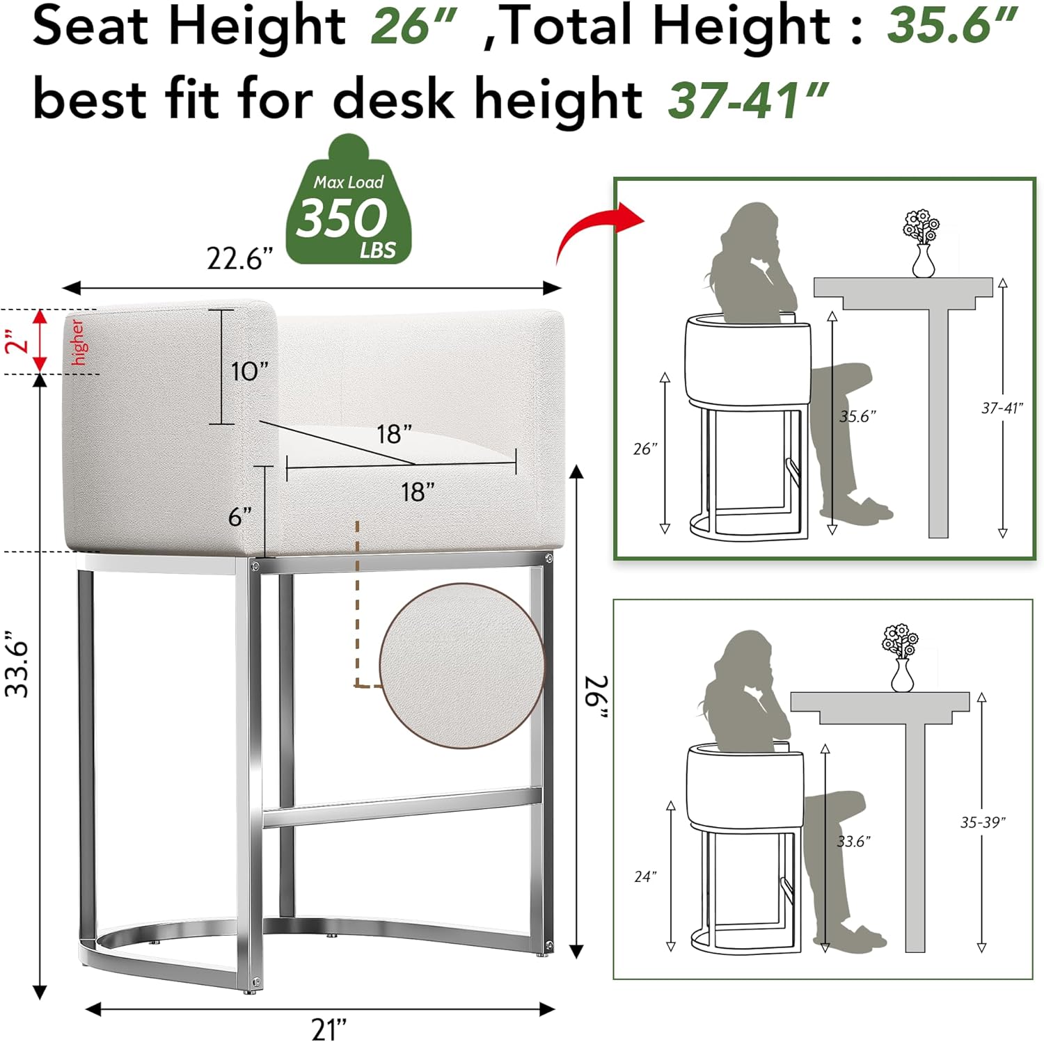 XLSLHOME 35.6" H Faux Leather Bar Stools