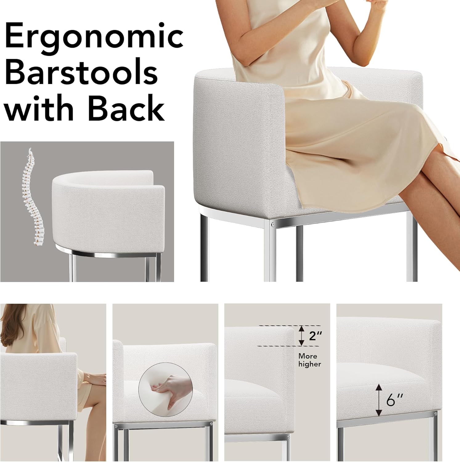 XLSLHOME 35.6" H Faux Leather Bar Stools