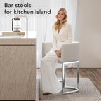 XLSLHOME 35.6" H Faux Leather Bar Stools