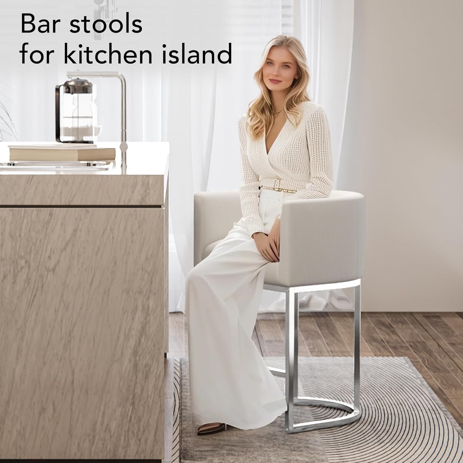 XLSLHOME 35.6" H Faux Leather Bar Stools