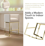 XLSLHOME 35.6"H Sonw White Line Bar Stools