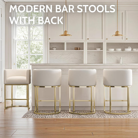 Stoolspace 26"H Sonw White Line Bar Stools