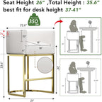 XLSLHOME 35.6"H Sonw White Line Bar Stools