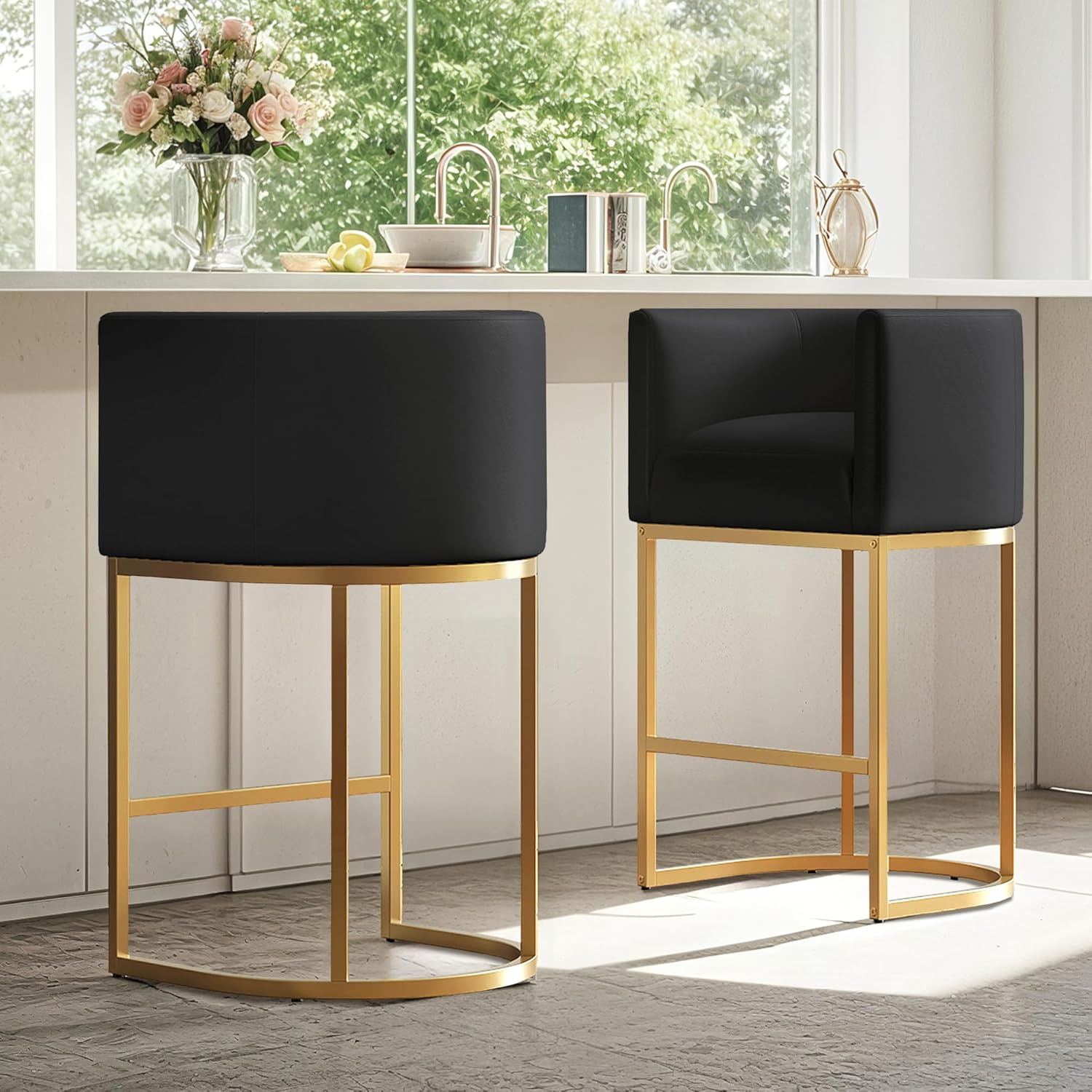 XLSLHOME 33.6" H Faux Leather Bar Stools
