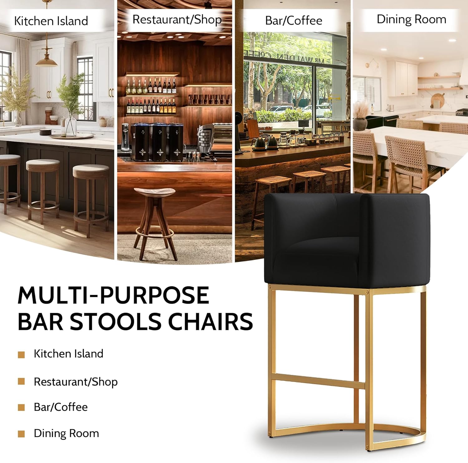 XLSLHOME 33.6" H Faux Leather Bar Stools