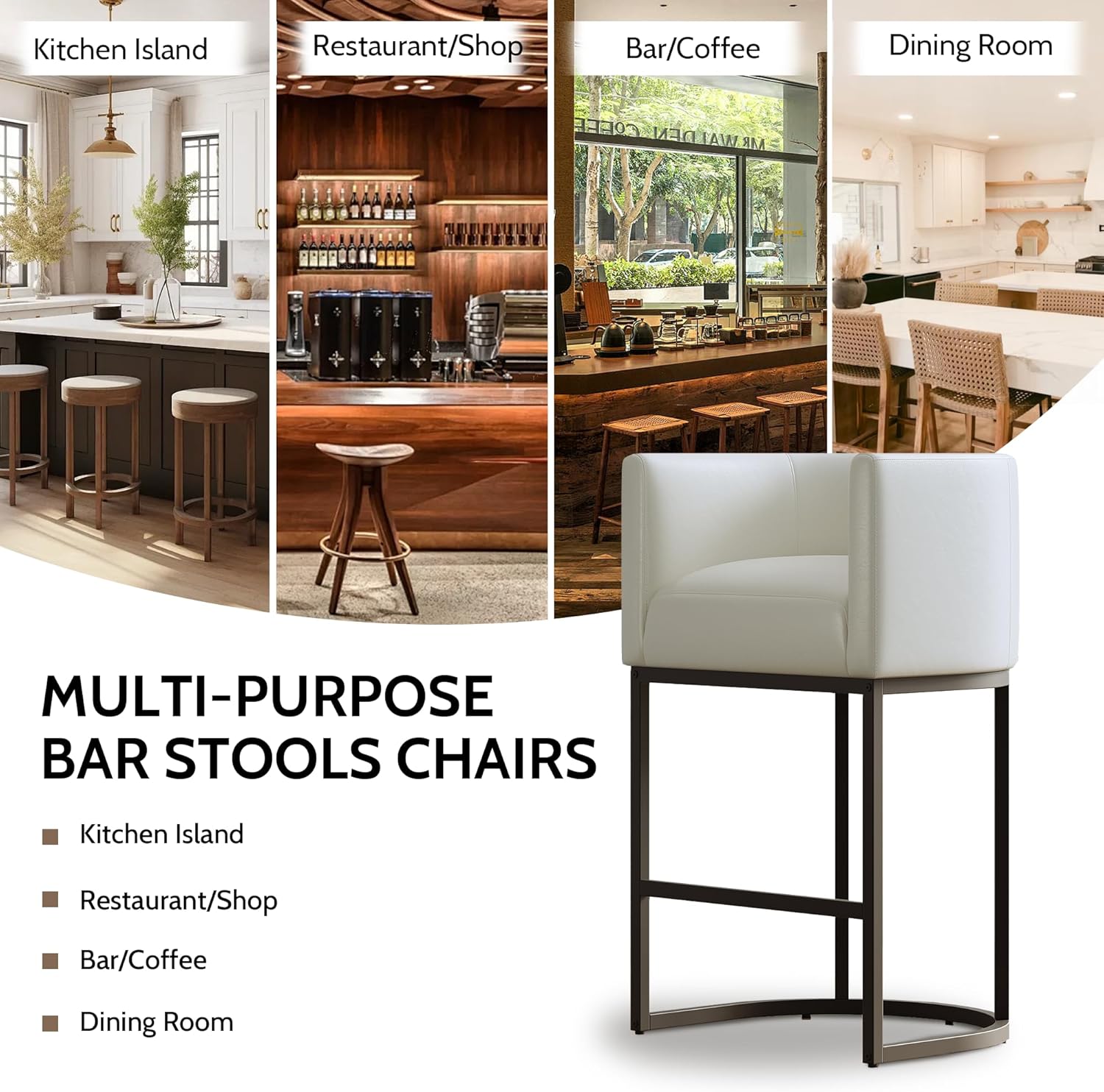 XLSLHOME 33.6" H Faux Leather Bar Stools