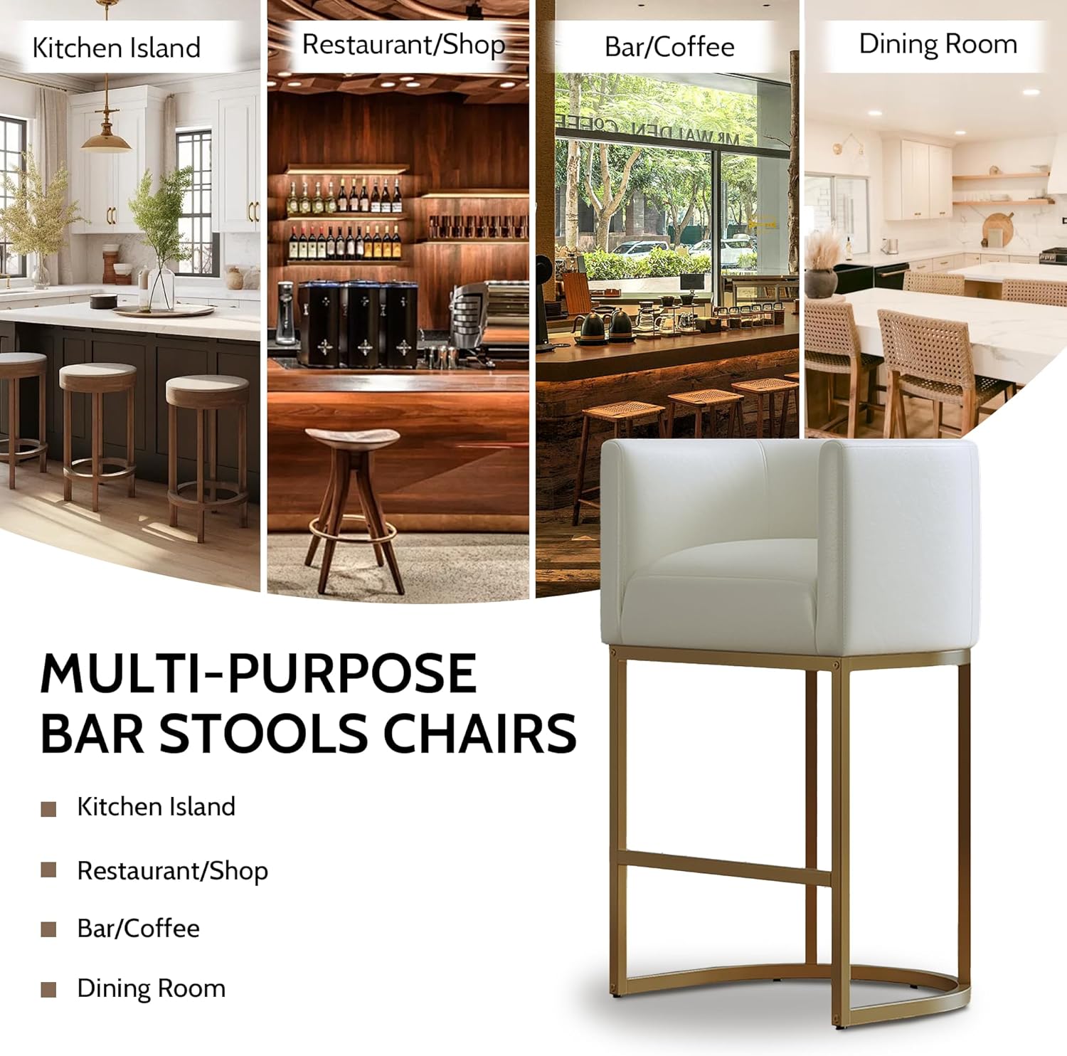 XLSLHOME 33.6" H Faux Leather Bar Stools