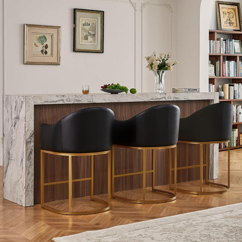 Stoolspace  26" H Modern Counter Faux Leather Bar Stools