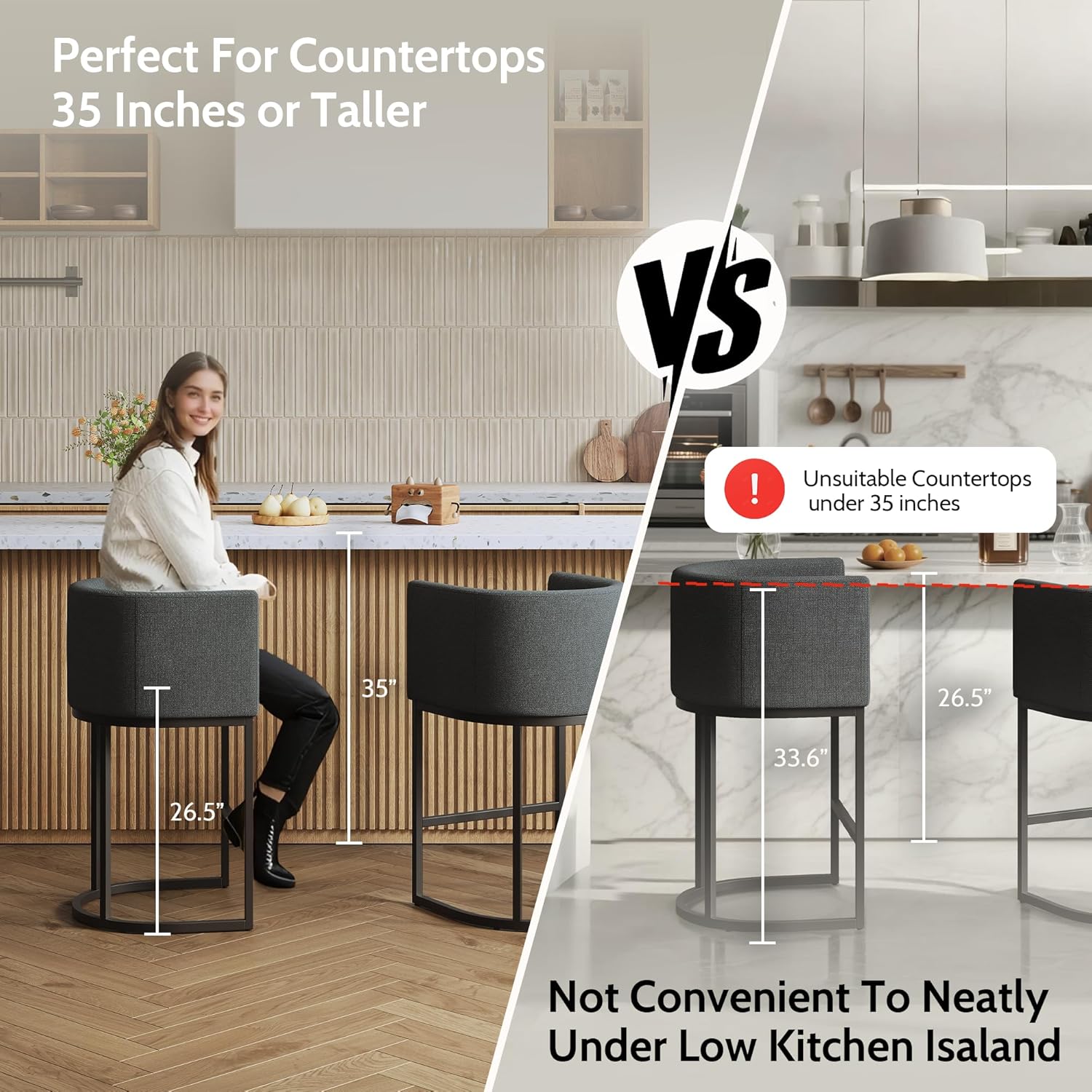 XLSLHOME 33.6"H Line Bar Stools